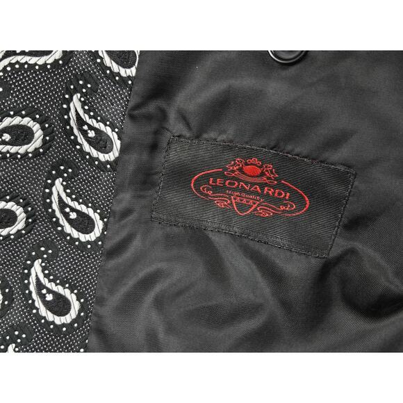 Mens Leonardi Blazer Size 3X Paisley Gray White Double Back Vent - Picture 9 of 11